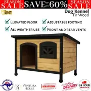 i.Pet Dog Kennel Kennels House Outdoor Pet Large Wooden Elevated Puppy Shelter
