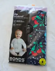 Bonds BZBVG 7X7 Navy Blue Printed Zip Wondersuit Romper Size 00 New