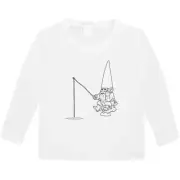 'Fishing Gnome' Children's / Kid's Long Sleeve Cotton T-Shirts (KL046271)