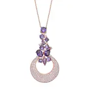 Genevive 18K Rose Gold Vermeil CZ Pendant Necklace