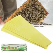 200pcs Pro Apiculture Fluvalinate Bee Mite Varroa Killer Strip Fournitures Yalo