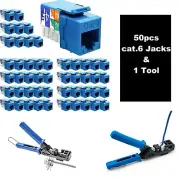 4-Part Cat.5/6 RJ45 keystone Jack Termination Tool with 50 Jacks included