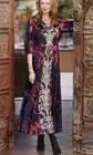 Soft Surroundings Womens Epiphany Mauve Cheetah Velvet Boho Maxi Dress Sz 14 NWT
