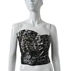 Sass & Bide Rhythm Maker Bustier Top Size 16 Black Gold Metallic NWT
