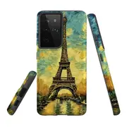 For Samsung Galaxy S21 Ultra Tough Protective Cover, Eiffel Tower Painting