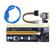 USB 3.0 PCI-E Express 1x To 16x Extender Riser Card Adapter Power Cable 50cm AU