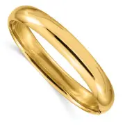 Avariah 14k Yellow Gold 7/16 Oversize High Polished Hinged Bangle Bracelet - 8"