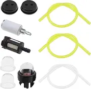 ECSiNG Set of 10 Fuel Line Hose Pipe Filter Primer Bulbs Mower Fitting Kit Fuel Filters Oil Pipe Hose Washer Tank Seal Grommet Accessories for Petrol Mower