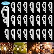 SelfTek 120 Pcs Christmas Light Gutter Hooks Outdoor Lights Gutter Clips Plastic Holiday Fairy Light Hanging Hooks for Christmas Halloween New Year Decoration String Lights