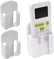 2pcs Remote Control Holder Wall Mount Tv Remote Holder Plastic Controller with Screws, White Plastic Rack for Tv, Air Conditioner 2.4x0.9