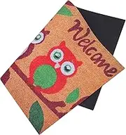 BRIGHTFUFU 1Pc Chic Owl Printed Non Slip Absorbent Floor Mat Stylish Ground Pad for Bathroom Backing for Indoor Outdoor Use