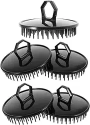 BESTYASH 5PCS Travel Portable Shampoo Scalp Massager Brush Soft Plastic Hair Brush for Gentle Cleansing Exfoliating Dandruff Removal Small Scalp Care Tool for Bathroom Use