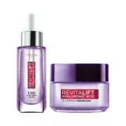 L'Oreal Paris Skincare Routine Hydrated Skin Combo, Serum 15 ml + Day Cream 15ml