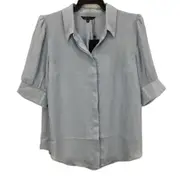 Portmans Collared Light Blue Short Cuff Sleeve Top Ladies Size AU 10 NEW