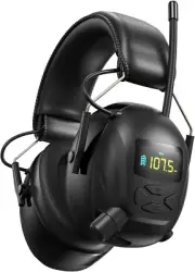 2024 Bluetooth AM FM Radio Headphones with Color Digital Display, 2000mAh Rechar