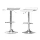 2x Bar Stools Faux Leather Chair White Artiss