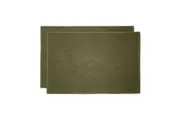 2pc Bambury Ultra soft Angove Bath Mat 50x80cm Olive Cotton Woven Home Decor
