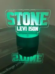 Personalized Acrylic Night Light With LED Base, USB Cable, Remote Control