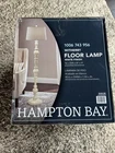 Hampton BayWitherby 61 in. Shabby White Floor Lamp with Gray Lamp Shade