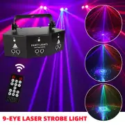 Remote 9-EYE RGB DMX Scan Projector Laser LED Strobe DJ Party Stage Lighting AU