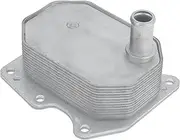 X AUTOHAUX 1 Pcs Engine Oil Cooler for Ford Transit Platform Chassis Box Bus 2.4 2006-2014 Aluminum Alloy Silver Tone Transmission Oil Cooler Trans Cooler
