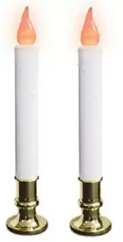 (2) Sylvania V1517 9" Electric Window Candles w Automatic Shut Off Timer
