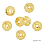 20pc Gold Plated Sterling Silver Simplicity Bead Cap 5mm #99206