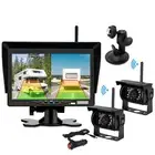 2X Wireless Reverse Camera Rear View 7" Split Monitor For RV Truck Caravan Car