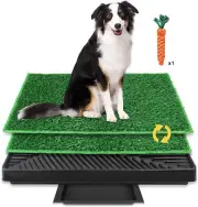 Puppy Dog Pet Potty Training House Toilet 2 Pads(20x25)Mat Grass w/Tray&Rope Toy