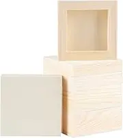 ADXCO 8 Pack Wood Panels 4 x 4 Inch Unfinished Wood Canvas Wooden Panel Boards for Painting, Pouring, Arts Use with Oils, Acrylics