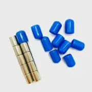 10X Neo Push Pin Magnets with Reusable BLUE Caps | Fridge Whiteboard Hold Memo