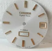 Genuine NOS Vintage Citizen Crystal Seven 21J Gold Toned Watch Dial 1960'