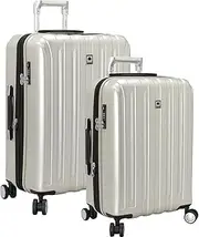 [DELSEY PARIS] Titanium Hardside Expandable Luggage with Spinner Wheels, Silver, 2-Piece Set (21/25), Titanium Hardside Expandable Luggage with Spinner Wheels