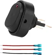 Blelsa 1Pcs Dot Light Rocker Switch 12V Car Auto Boat Marine On/Off Toggle Spst Switch with Red Indicator Red