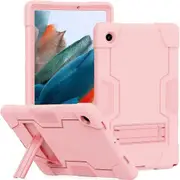 For Samsung Galaxy Tab A8 10.5 SM-X200 2021 Case, Kickstand Shockproof Heavy Duty Tough Protective Rugged Cover (Rose Gold)