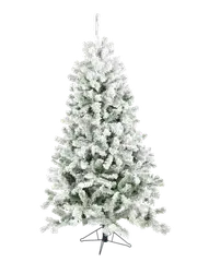 Dawn Snow Heavily White Flocked Green Christmas Tree With 598 Tips - 1.8m