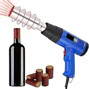 PVC Capsule Heat Shrinker, Wine Capsule Shrinker, 50mm Wine Bottle Cap Wrap Machine, 2000W Heat Shrink Gun 40-600℃ Digital Stepless thermoregulation for PVC PP POF Wine Capsules Wrapping