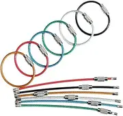 [Greluma] 36 Pieces Stainless Steel Wire Keychain Keychain Cable Heavy Luggage Tags Loops Tag Keepers 2mm Twist Barrel-10cm/4 Long, Multi-color, 10cm