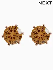 Rose Gold Cubic Zirconia Large Stud Earrings (907334) | $9
