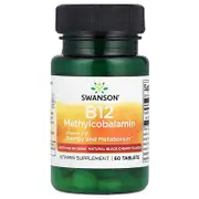 Swanson, Vitamin B12, (Methylcobalamin), Natural Black Cherry, 2,500 mcg, 60 Tablets