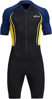 DIVE & SAIL Men’s 1.5mm Shorty Wetsuit Neoprene Diving Suit for Snorkeling Swimming Surfing Canoeing