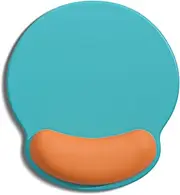 Auhoahsil Ergonomic Mouse Pad with Wrist Rest, Comfortable Silicone Non-Slip Computer Pain Relief Gel Mouse Mat with Wrist Support for Gaming, Work, Office, Women & Men, Cute Pattern, Teal Orange