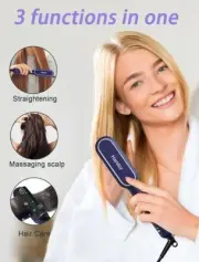 Negative Ionic Hair Straightener Brush with 9 Temp Settings for Silky Smooth