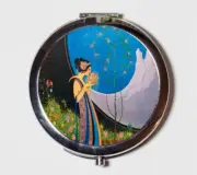 Packer Art Deco Flapper Compact Mirror Make Up Pocket Mirror Cosmetics