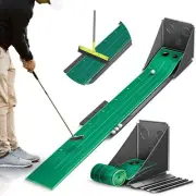 Indoor Putting Green - Golf Putting Mat with Net, 2-Sized Holes, Putter Alignmen