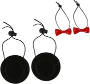 DRESSOOS 2 Sets Adorable Pet Hat and Bowtie Kits for Hamsters Guinea Pigs and Animals for Weddings Holidays and Birthday Parties Includes Hats Bowties