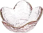 WRITWAA Elegant Pink Gold Plate Jewelry Dish Candy Bowl Cherry Blossom Decorative Plate for Office