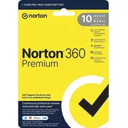 Norton 360 Premium Protection 1 User 10 Devices 1 Year Subscription