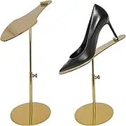 Well Put Slanted Shoe Lift: Gold Metal Shoe Stand - Elevate & Showcase Your Footwear with Elegance. A Durable & Adjustable Display Stand for High-end & Luxury Collections, 1 Each