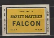 MATCHBOX LABELS UK- Falcon, damp proof, foreign, 35 -**mint